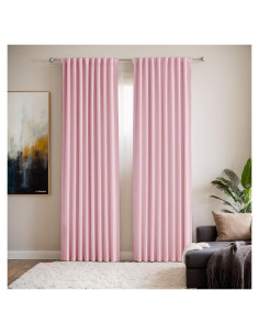 Cortinas Opacas Rosa Grichril 2 Paneles 132x213 cm
