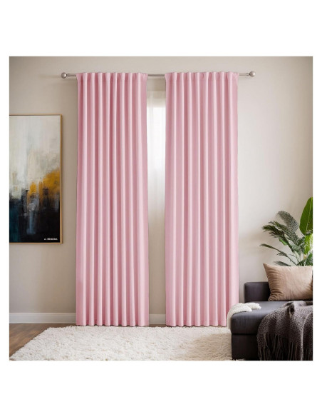 Cortinas Opacas Rosa Grichril 2 Paneles 132x213 cm Cortinas Opacas Rosa Grichril 2 Paneles 132x213 cm