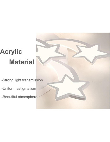 Lámpara de Techo LED Qcyuui Estrella 60W Regulable Control Remoto