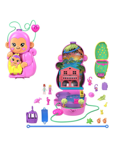 Juego Polly Pocket Monito Mamá y Bebé con 13 Accesorios Juego Polly Pocket Monito Mamá y Bebé con 13 Accesorios
