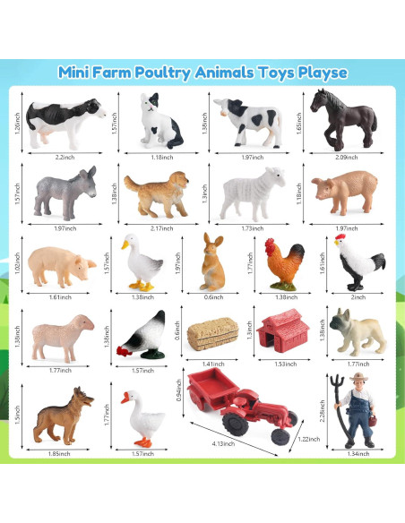 Set de Figuras de Animales de Granja EOIVSH 22 Piezas