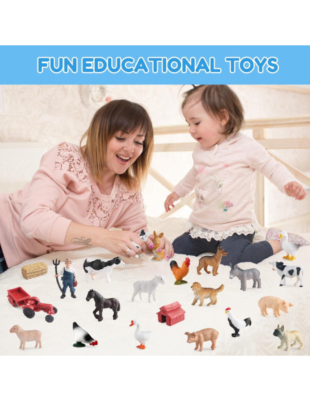 Set de Figuras de Animales de Granja EOIVSH 22 Piezas