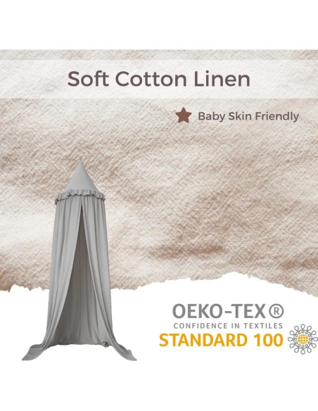 Dosel para Cama Infantil Wonder Space Gris Algodón 240x50cm