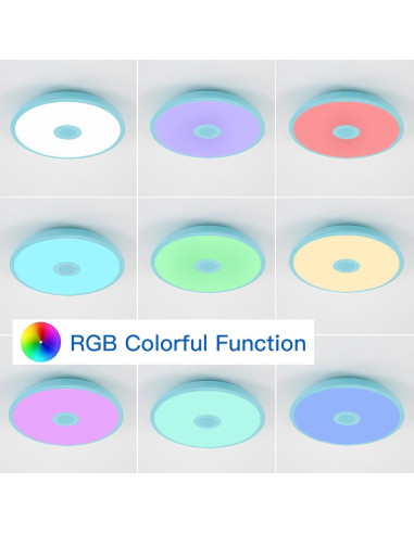 Lámpara de Techo LED ASALL 11" Azul Bluetooth RGB 18W