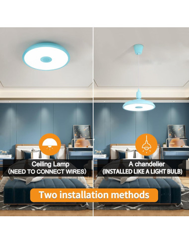 Lámpara de Techo LED ASALL 11" Azul Bluetooth RGB 18W