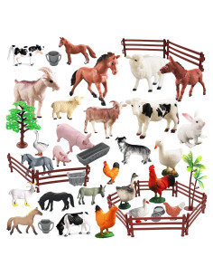 Figuras de Animales de Granja Yowlieu 44 Pcs Juguete Educativo