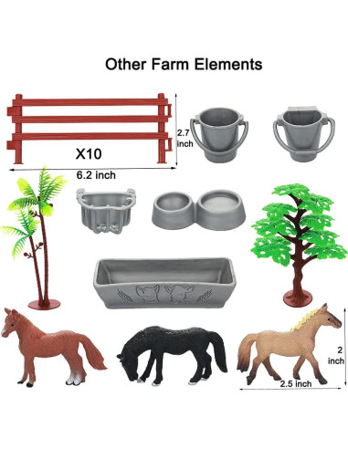 Figuras de Animales de Granja Yowlieu 44 Pcs Juguete Educativo