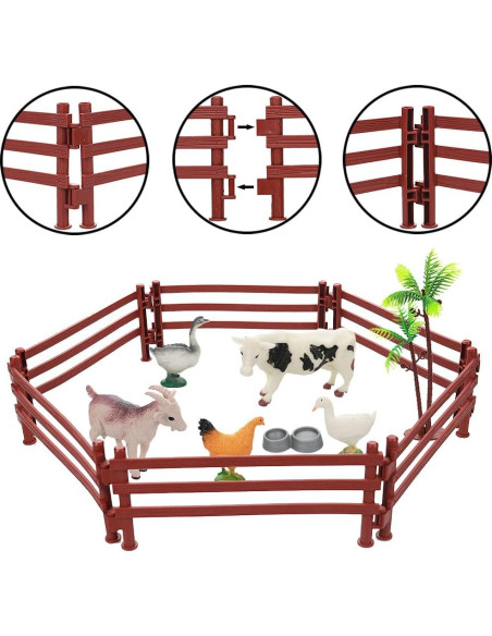 Figuras de Animales de Granja Yowlieu 44 Pcs Juguete Educativo