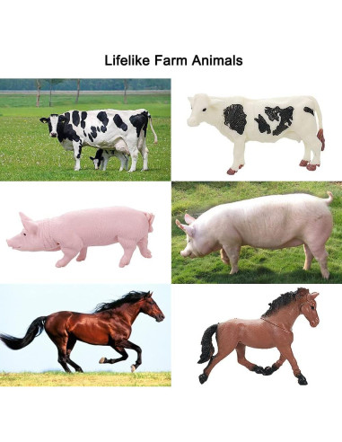 Figuras de Animales de Granja Yowlieu 44 Pcs Juguete Educativo