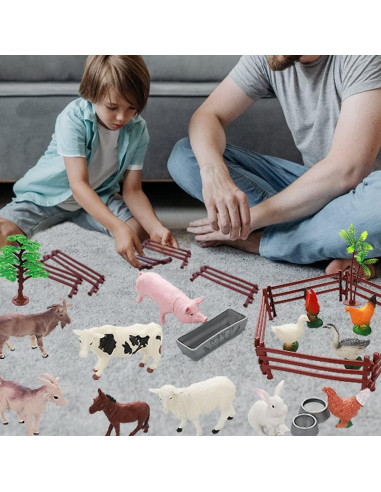 Figuras de Animales de Granja Yowlieu 44 Pcs Juguete Educativo