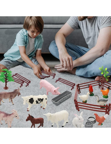 Figuras de Animales de Granja Yowlieu 44 Pcs Juguete Educativo