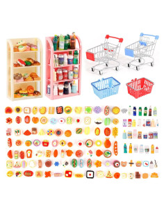 136 Piezas Mini Carrito de Compras Yanvitrial Juguete Realista