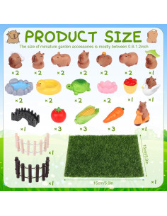 Juego de figuras de capibara mini 37 piezas decoración 2