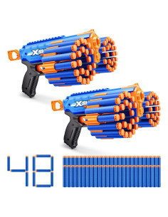 X-Shot Insanity Manic Blaster Doble con 48 Dardos y Almacenaje