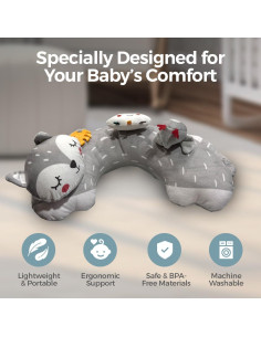 Almohada para Tiempo Boca Abajo Autumn Bliss Zorro Gris 28x10cm 2