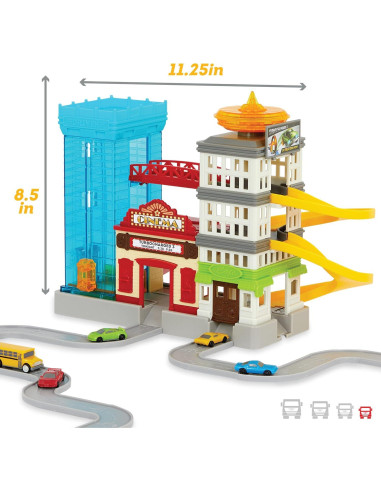 Juego de Ciudad Pocket Big City Cruisin' 60pc - Coches y Edificios