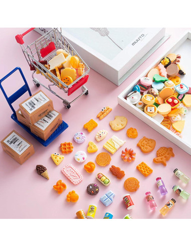 Conjunto Miniatura 175PCS Vawuz Carrito de Compras 1:12