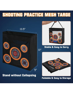 Bolsa de Malla Plegable Punieayi para Dardos Nerf 34x12x30cm 2
