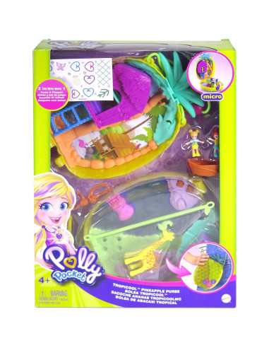 Bolso Compacto Polly Pocket Piña Tropicool con Muñecas