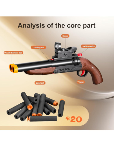 Escopeta de Juguete Doble Caño Amazing Astral 20 Balas