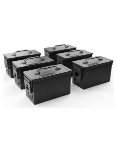 Caja de Municiones de Metal HARDROCK 50 Cal 6 Compartimentos