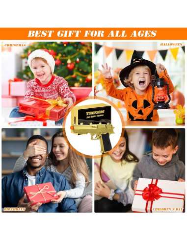 Pistola de Juguete Dorada Trokiomi con 50 Balas Blandas