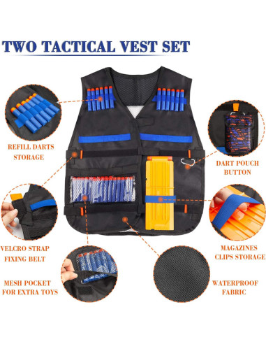 Kit Chaleco Táctico AILUKI para Niños con Dardos y Más