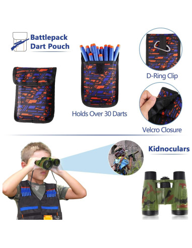 Kit Chaleco Táctico AILUKI para Niños con Dardos y Más