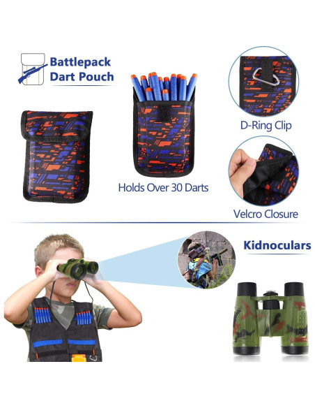 Kit Chaleco Táctico AILUKI para Niños con Dardos y Más