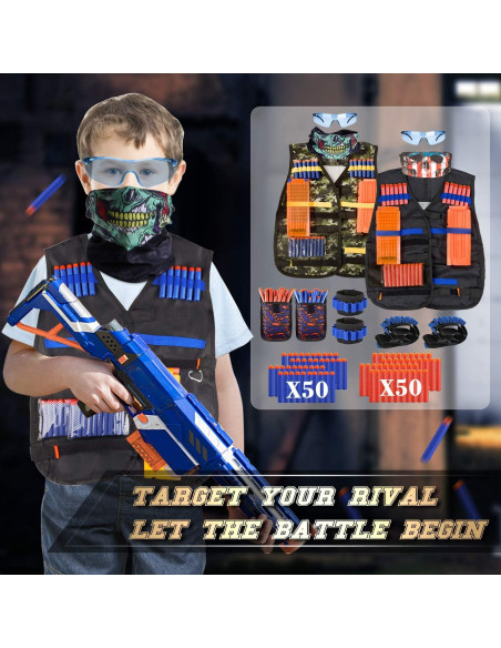 Kit Chaleco Táctico AILUKI para Niños con Dardos y Más