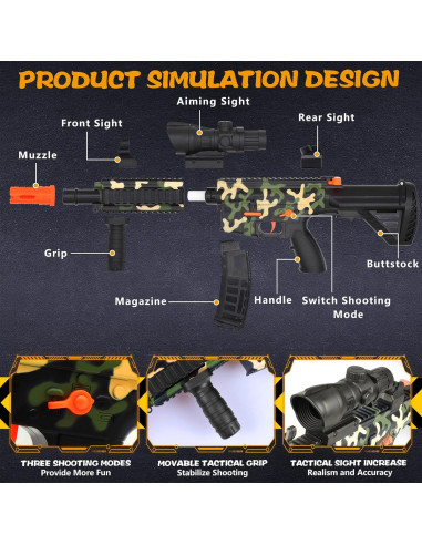 Pistola de Dardos Eléctrica EagleGrove Camuflaje 60 Dardos