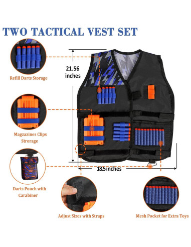Chaleco Táctico Taiker para Nerf - 2 Paquetes con Accesorios
