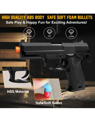 Pistola de Juguete Negra Tcxomino con Balas Blandas 0,36 kg