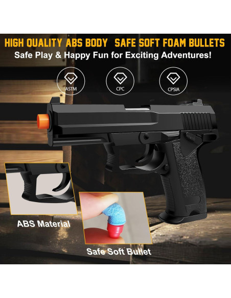 Pistola de Juguete Negra Tcxomino con Balas Blandas 0,36 kg