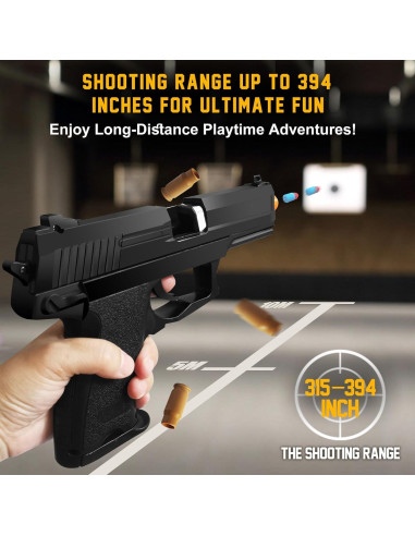 Pistola de Juguete Negra Tcxomino con Balas Blandas 0,36 kg