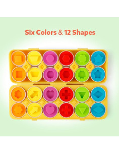 Coogam Juego de Huevos de Emparejamiento 12 Piezas Educativo 2