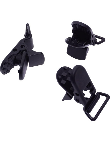 25 Clips de Chupete Plástico Negro Sutoyuen para Bebés