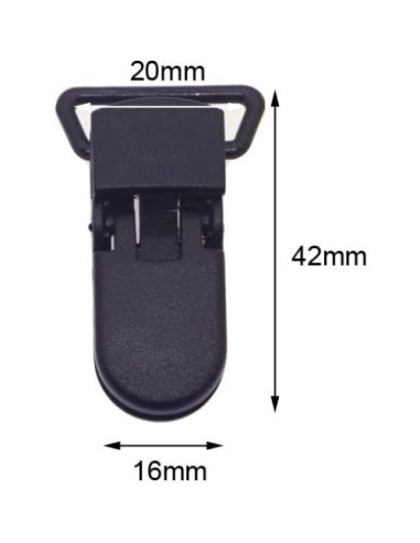 25 Clips de Chupete Plástico Negro Sutoyuen para Bebés