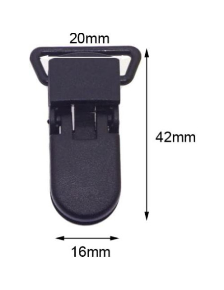 25 Clips de Chupete Plástico Negro Sutoyuen para Bebés