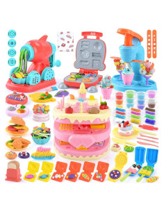 Juego de Masa 4 en 1 WeeHomm con Máquina de Helados y Fideos