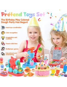 Juego de Masa 4 en 1 WeeHomm con Máquina de Helados y Fideos 2