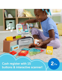 Caja Registradora Juguete Fisher-Price Ríe y Aprende 20 Piezas 2