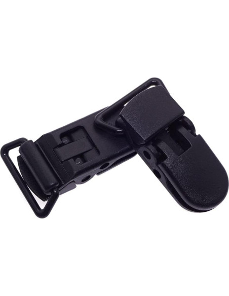 25 Clips de Chupete Plástico Negro Sutoyuen para Bebés