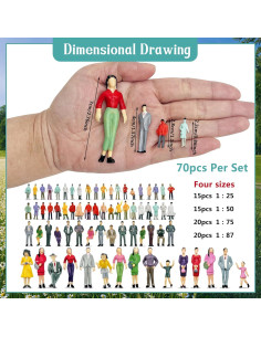 Figuras Miniatura de Personas 70PCS XIPEGPA Escalas Variadas 2