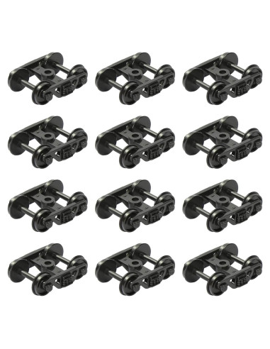 12pcs Bogies de Plástico Evemodel Escala HO Accesorios