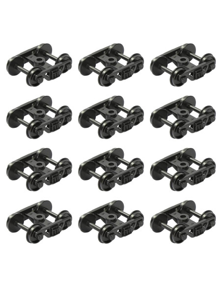 12pcs Bogies de Plástico Evemodel Escala HO Accesorios