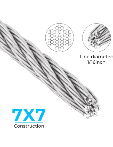 Cable de acero inoxidable 1.5mm x 30m SIDAZON grado marino