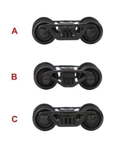 12pcs Bogies de Plástico Evemodel Escala HO Accesorios