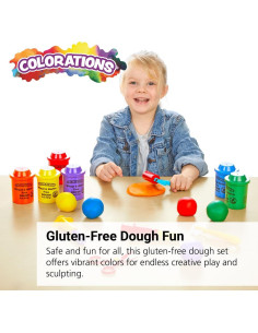 Masa de Jugar Sin Trigo y Gluten - 6 Colores Clásicos 2