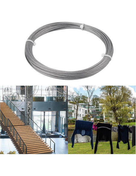 Cable de acero inoxidable 1.5mm x 30m SIDAZON grado marino